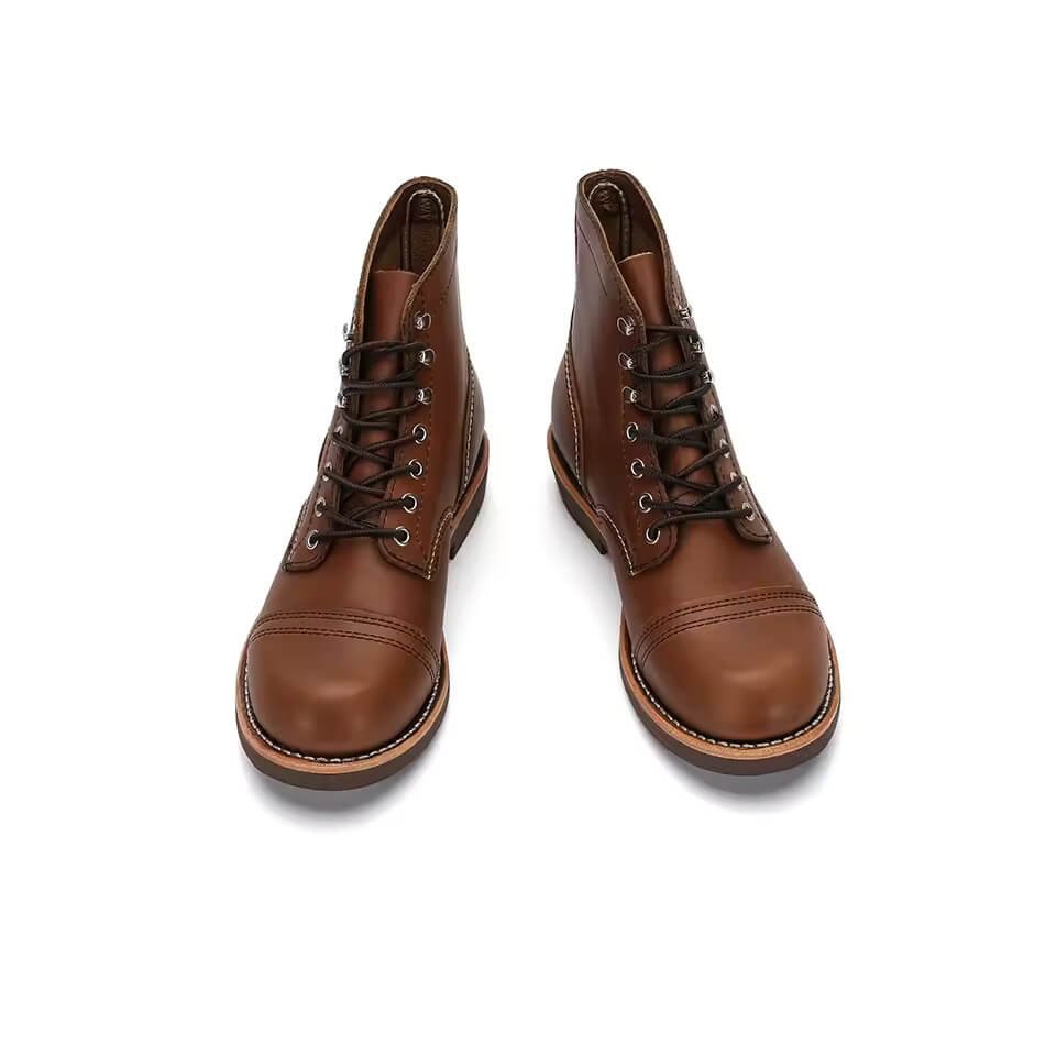 Handmade Goodyear Vintage British Men Ankle Boots Autumn Winter Cow Leather Shoes Luxury Tooling Round Toe Motorcycle Boots