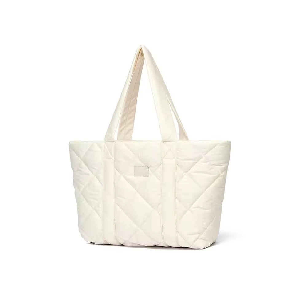 Large Soft Puffer Bag Women Big Size College Students Laptop Book Quilted Tote Bag Lady Down-filled Shopping School Bags